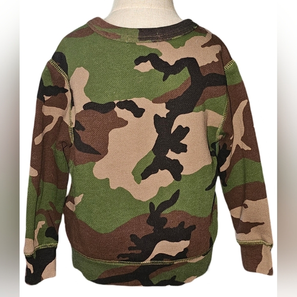 Polo Ralph Lauren Camo Sweatshirt Toddler Boys Green Brown Crew Pullover Sz 2T - Picture 8 of 9